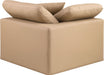 Comfy - Faux Leather Corner Chair - Tan - Simple Home Plus