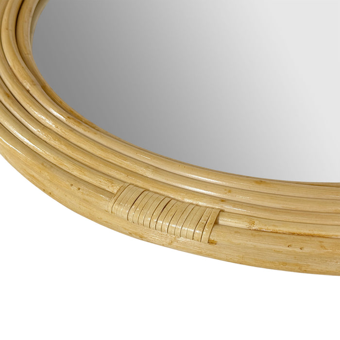 Luna - Natural Rattan Round Wall Mirror - Natural - Simple Home Plus