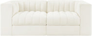 Rummi - Velvet Performance Fabric Upholstered 2 Piece Modular Loveseat - Simple Home Plus