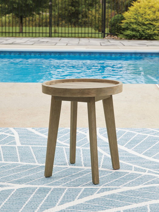 Marina Sun - Round End Table - Beige - Simple Home Plus