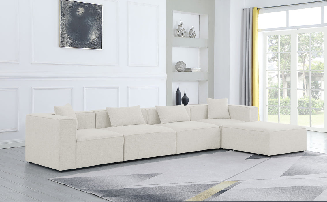 Cube - Linen 5 Piece Modular Sectional With Chaise - Simple Home Plus