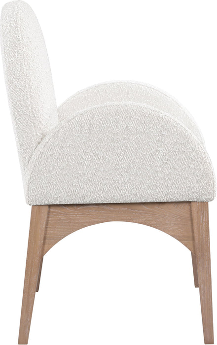 Waldorf - Boucle Dining Arm Chair With Natural Legs - Simple Home Plus