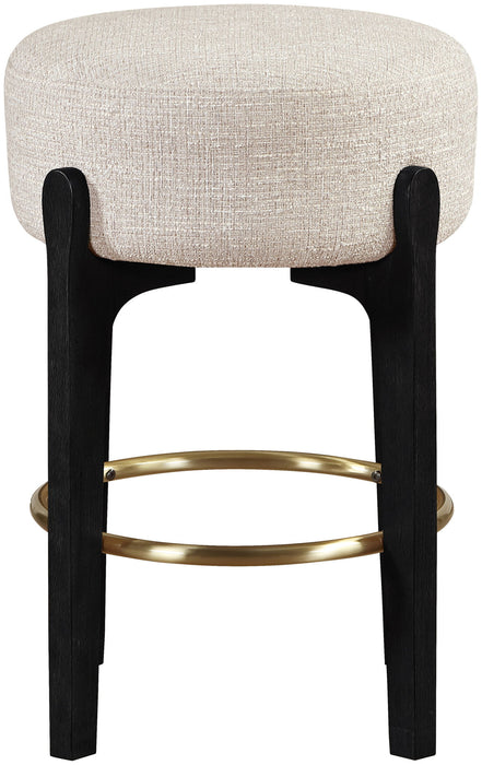Torino - Backless Counter Stool With Brushed Black Base (Set of 2) - Simple Home Plus