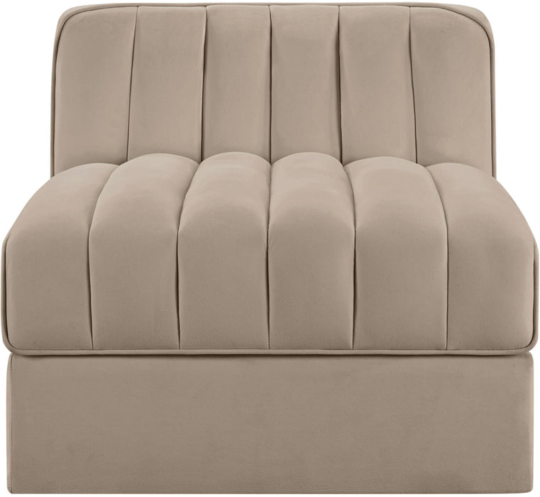 Rummi - Velvet Performance Fabric Upholstered Modular Armless Chair - Simple Home Plus