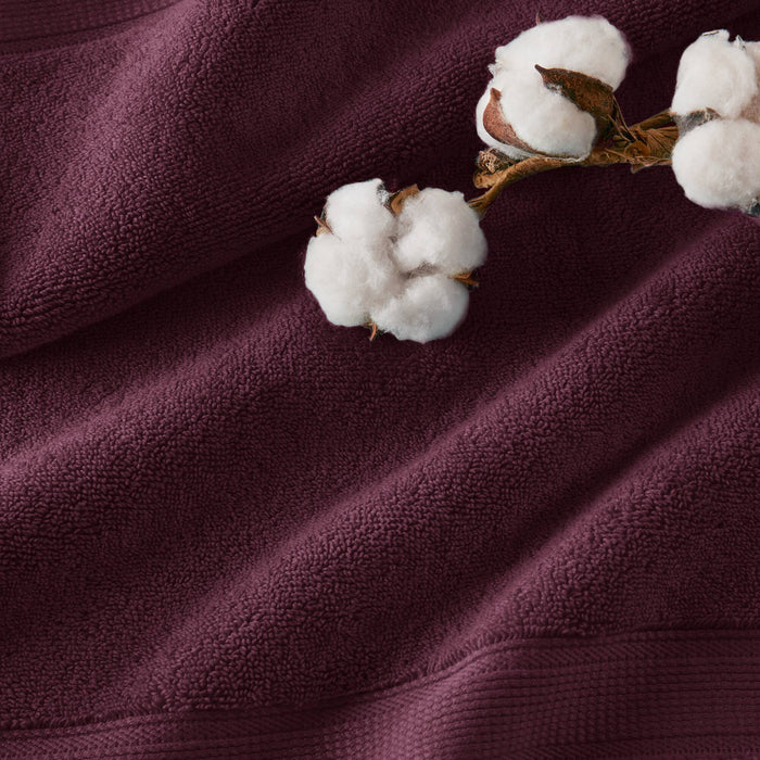 800GSM - 8 Piece Antimicrobial Towel Set - Burgundy - Simple Home Plus