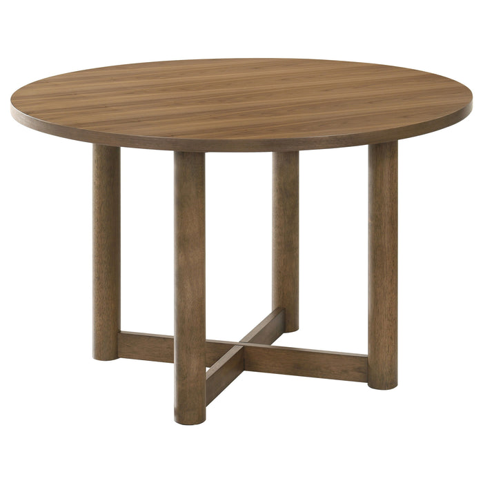 Crestmore - Round Wood Dining Table - Walnut - Simple Home Plus