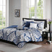 Vienna - 6 Piece Reversible Coverlet Set - Indigo - Simple Home Plus