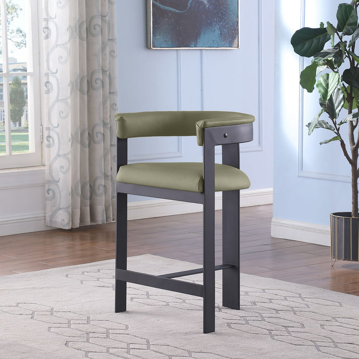 Romeo - Faux Leather Counter Stool With Black Base (Set of 2) - Simple Home Plus