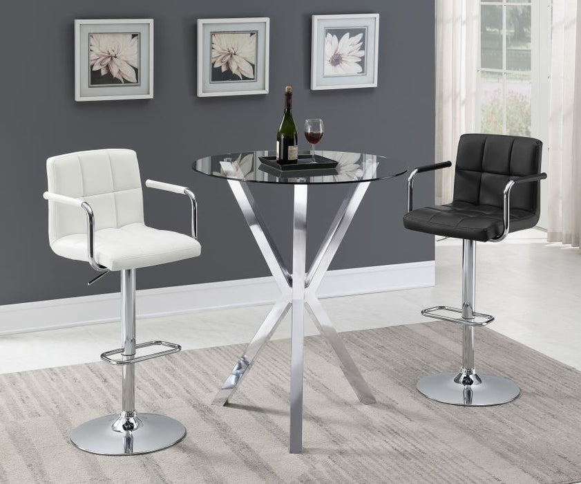 Denali - Round Glass Top Bistro Bar Table - Chrome - Simple Home Plus