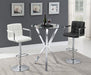 Denali - Round Glass Top Bistro Bar Table - Chrome - Simple Home Plus