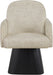Marlowe - Linen Textured Fabric Upholstered Swivel Dining Arm Chair - Stained Black - Simple Home Plus