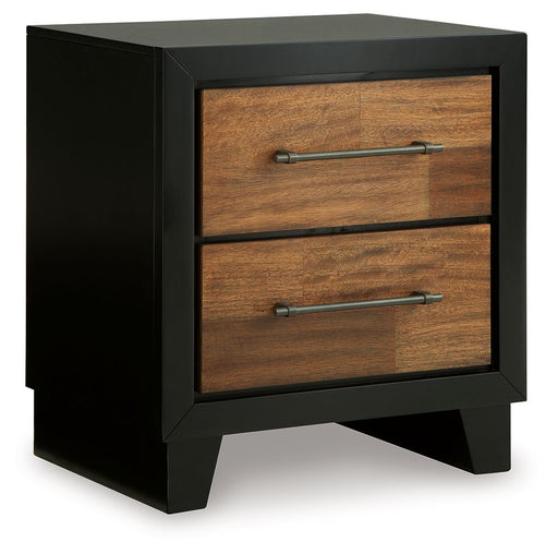 Kraeburn - Brown / Black - Two Drawer Night Stand - Simple Home Plus