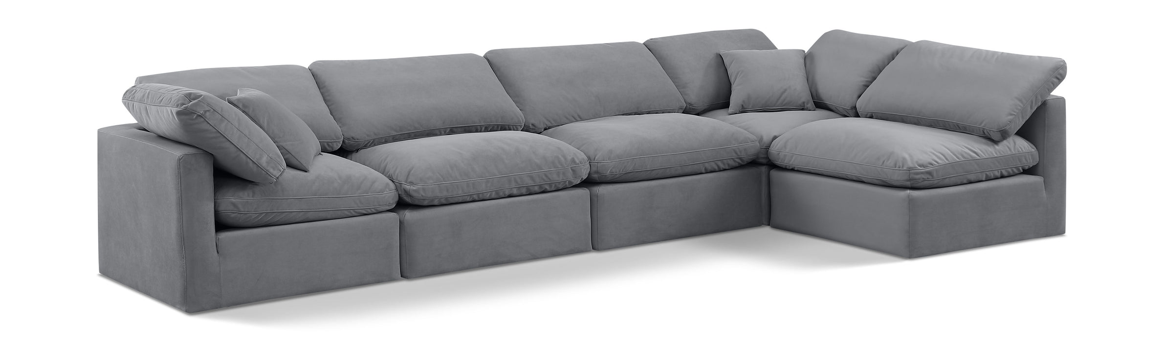Indulge - Velvet 5 Piece Modular Sectional - Simple Home Plus