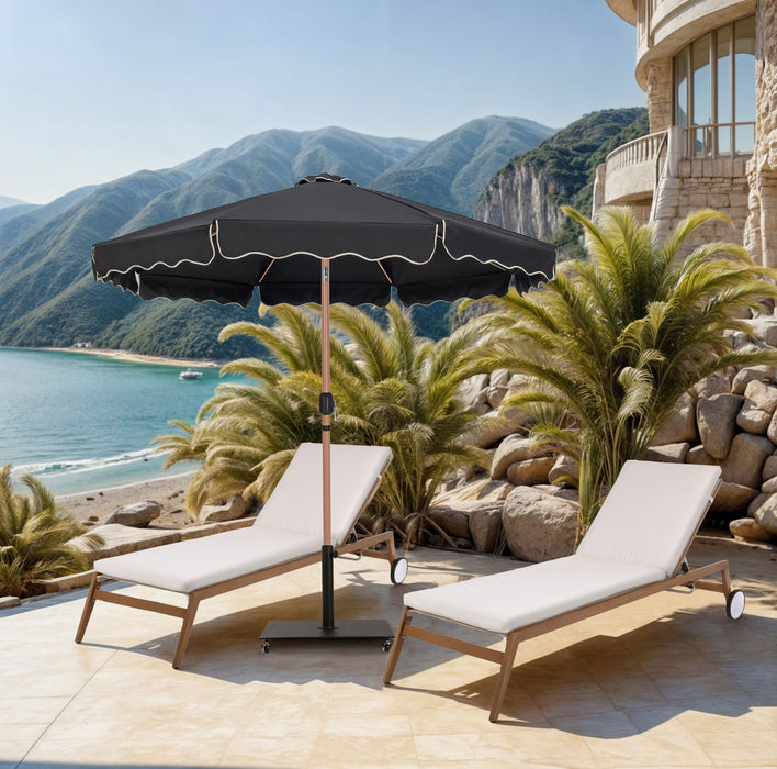 Amalfi - Aluminum Patio Umbrella - Black Base / Light Brown Pole - Simple Home Plus