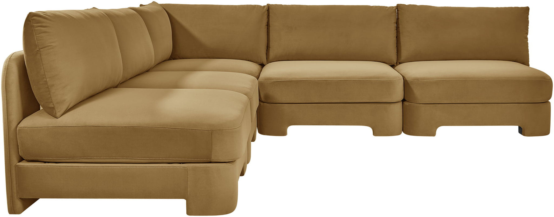 Hammond - Velvet Performance Fabric Upholstered 5 Piece Armless Sectional - Simple Home Plus