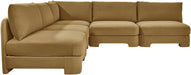 Hammond - Velvet Performance Fabric Upholstered 5 Piece Armless Sectional - Simple Home Plus