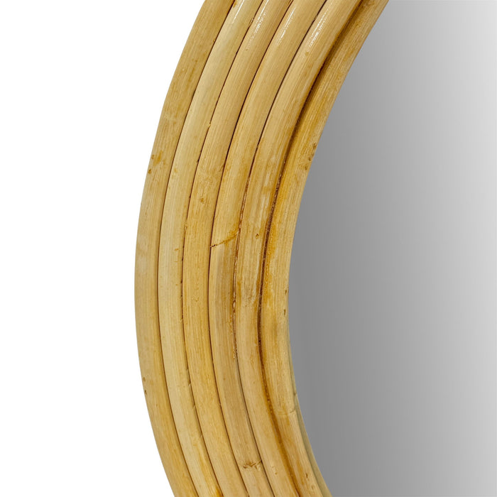 Luna - Natural Rattan Round Wall Mirror - Natural - Simple Home Plus