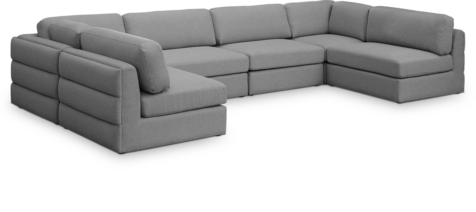 Beckham - 6 Piece Modular U-Shaped Armless Sectional - Simple Home Plus