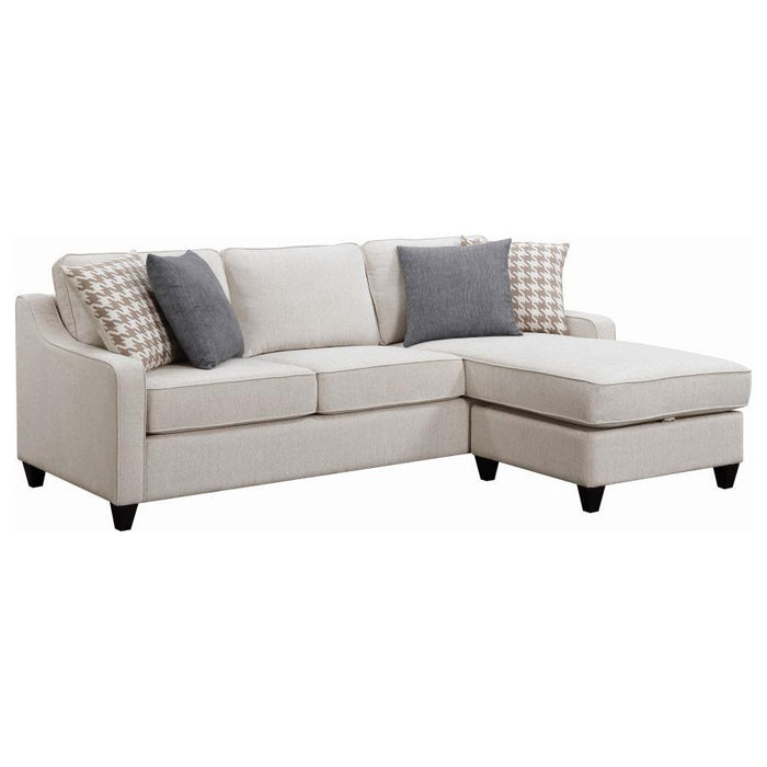 Mcloughlin - Upholstered Sloped Arm Sectional Sofa - Platinum - Simple Home Plus