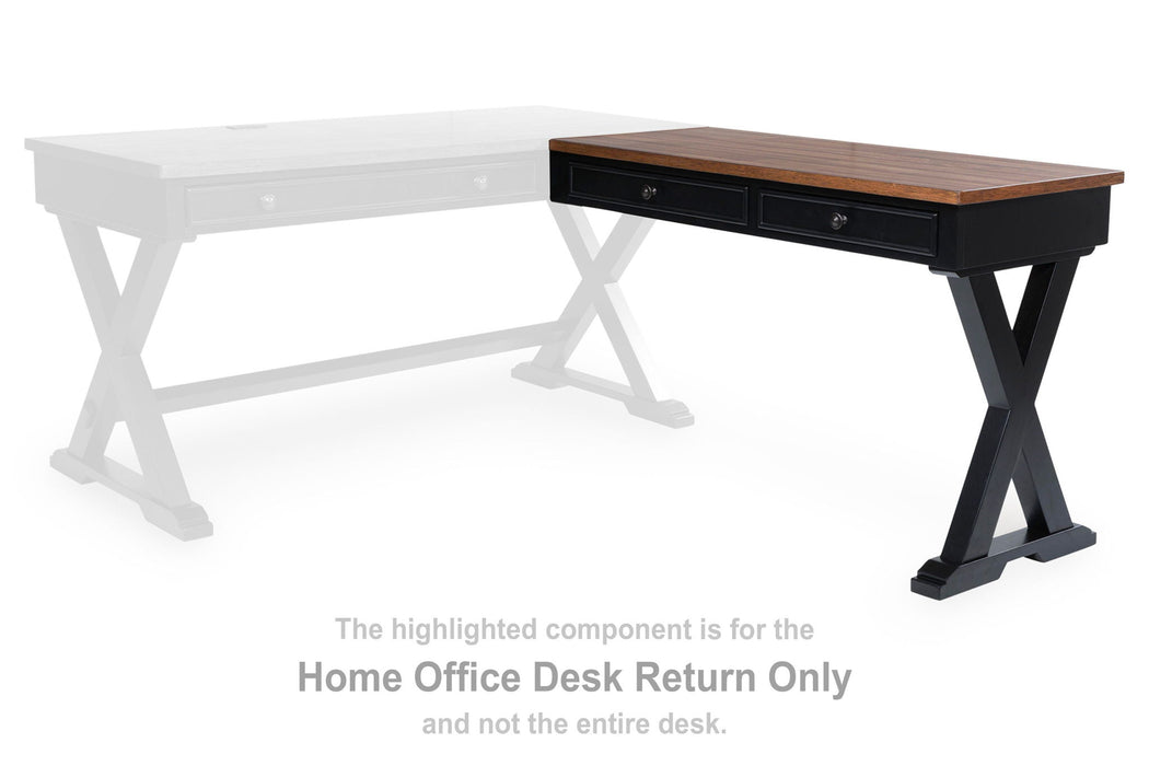 Wildenauer - Home Office Desk Return - Brown / Black - Simple Home Plus