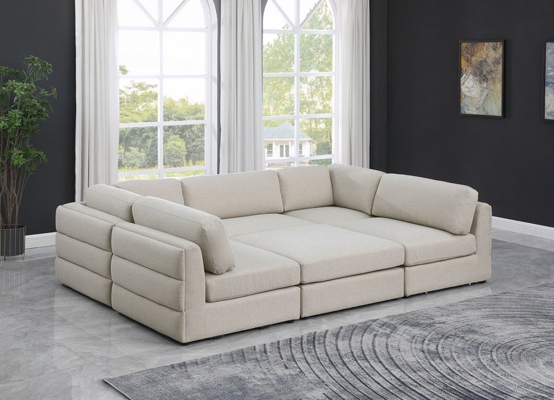 Beckham - 6 Piece Modular U-Shaped Armless Sectional