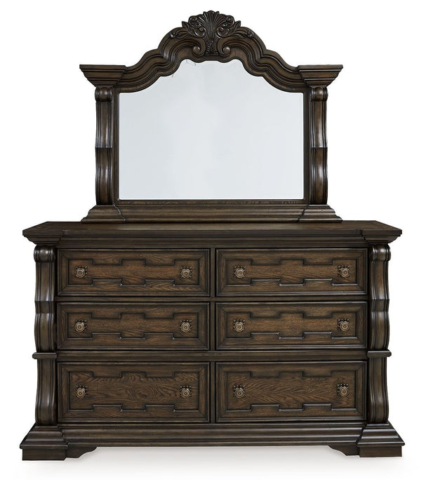 Maylee - Dark Brown - Dresser And Mirror - Simple Home Plus
