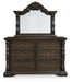Maylee - Dark Brown - Dresser And Mirror - Simple Home Plus