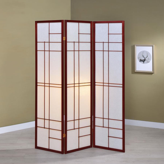 Katerina - 3-Panel Room Divider Folding Shoji Screen - Cherry - Simple Home Plus