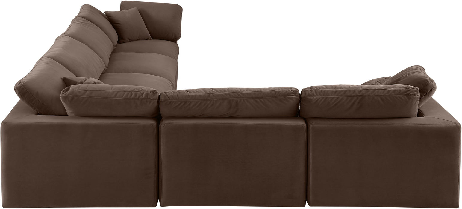 Comfy - 6 Piece Velvet Modular Corner Sectional - Simple Home Plus