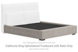 Cabalynn - California King Upholstered Footboard W/Rails - Oatmeal - Simple Home Plus