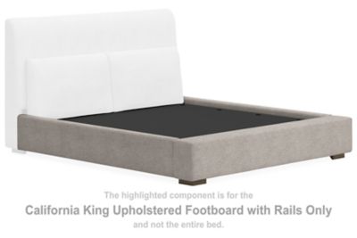 Cabalynn - California King Upholstered Footboard W/Rails - Oatmeal - Simple Home Plus