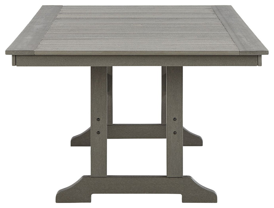 Visola - Gray - RECT Dining Table w/Umb OPT - Simple Home Plus