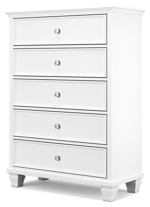 Fortman - White - Five Drawer Chest - Simple Home Plus