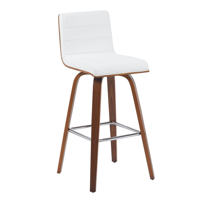 Vienna - Modern Swivel Bar Height Stool - Walnut Finished Wood Frame - Simple Home Plus