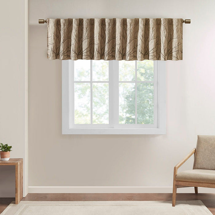 Andora - Embroidered Window Valance - Tan - Simple Home Plus