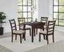 Barton - 5 Piece Round Wood Dining Table Set - Dark Brown - Simple Home Plus