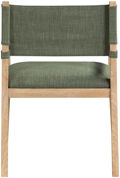 Avon - Linen Textured Performance Fabric Upholstered Dining Arm Chair