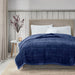 Coleman - Twin Reversible Down Alternative Blanket With HeiQ Smart Temp Treatment - Navy - Simple Home Plus