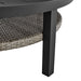 Palma - Outdoor Patio Round Coffee Table With Wicker Shelf - Black / Gray - Simple Home Plus