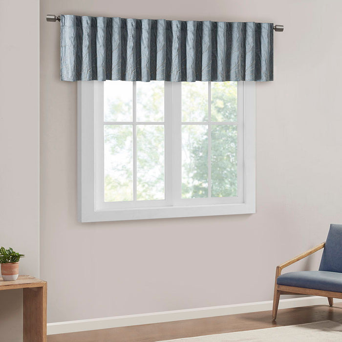 Andora - Embroidered Window Valance - Blue - Simple Home Plus