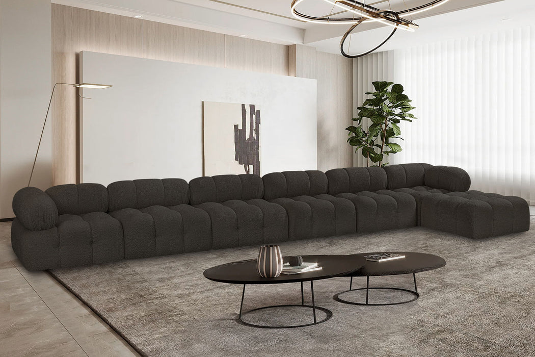 Ames - 7 Piece Boucle Fabric Modular L-Shaped Sectional - Simple Home Plus
