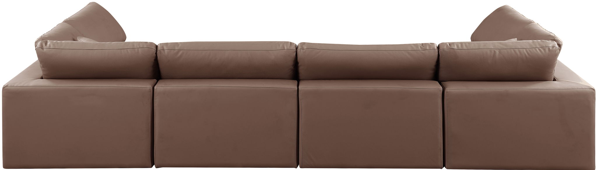 Comfy - 6 Piece Faux Leather Modular Armless Sectional - Simple Home Plus