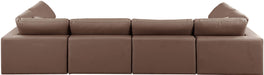 Comfy - 6 Piece Faux Leather Modular Armless Sectional - Simple Home Plus