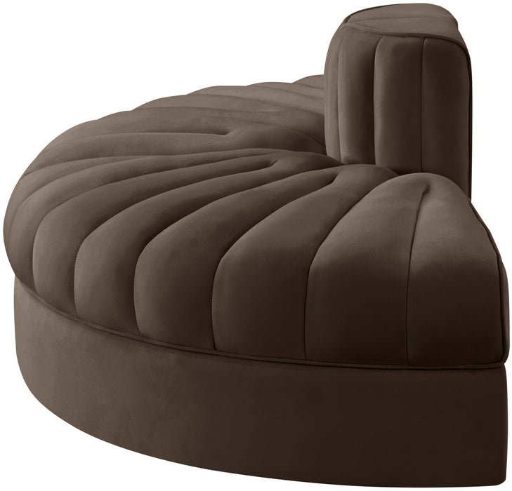 Rummi - Velvet Performance Fabric Upholstered 2 Piece  Rounded Modular Loveseat - Simple Home Plus