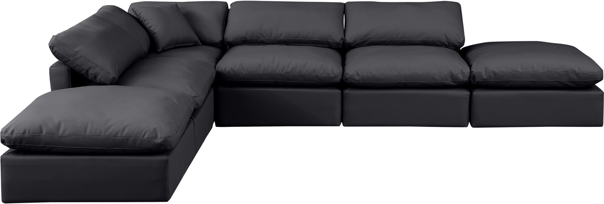 Indulge - Faux Leather 6 Piece Modular Armless Sectional - Simple Home Plus