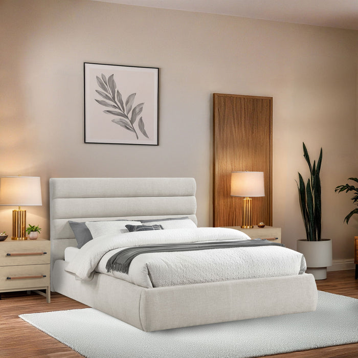 Adam - Linen Fabric Bed With 52" Headboard - Simple Home Plus