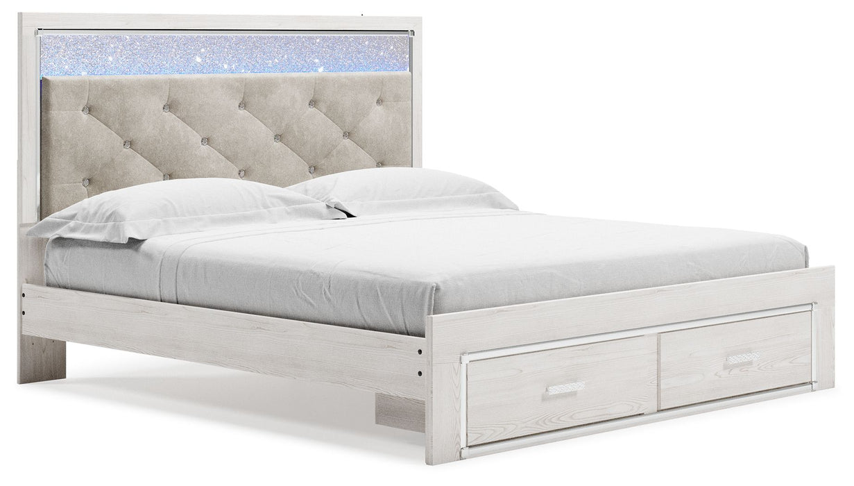 Altyra - White - King Upholstered Storage Bed - Simple Home Plus