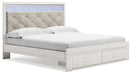 Altyra - White - King Upholstered Storage Bed - Simple Home Plus
