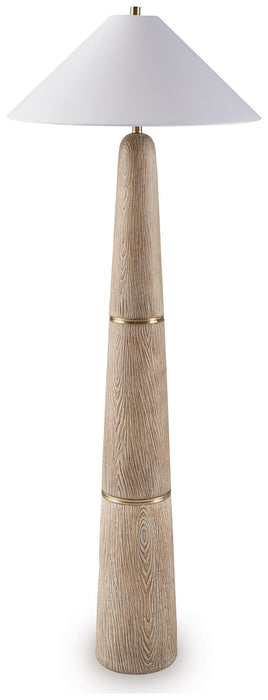Gasparleigh - Poly Floor Lamp - Brown / Gold Finish - Simple Home Plus