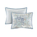 Isla - King 8 Piece Printed Reversible Comforter Set - Blue - Simple Home Plus